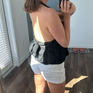 Open back halter top